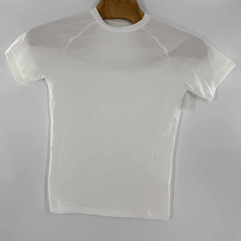 Tailored Athlete Basic T Shirt Mens White Crew Neck Cotton Stretch Slim Fit